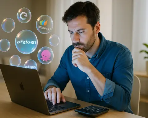 Hombre buscando ahorrar al comparar tarifas energéticas