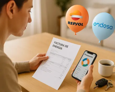 Endesa y Repsol revisando gráfico de precios.