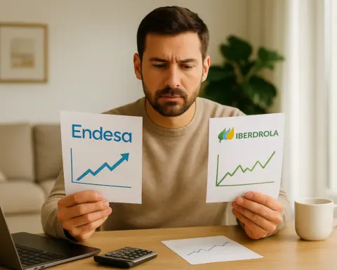 Personajes representando Iberdrola y Endesa comparándose