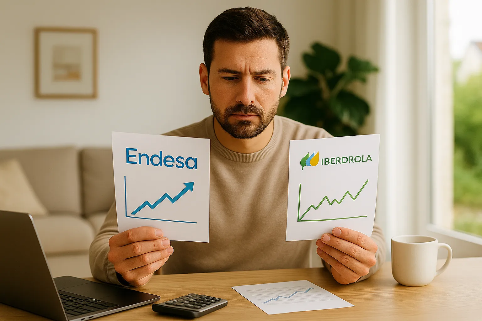 Personajes representando Iberdrola y Endesa comparándose