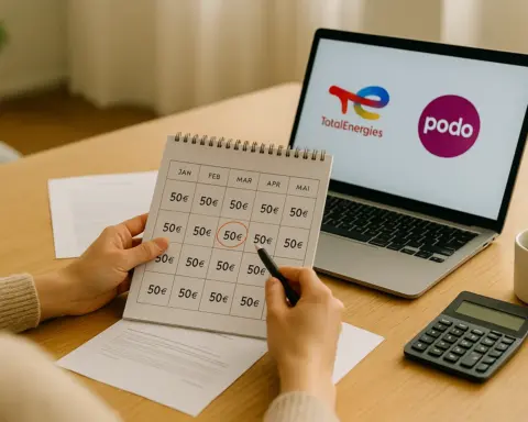 Persona calcula qué opción de tarifa de luz y gas es mejor, TotalEnergies o Podo.