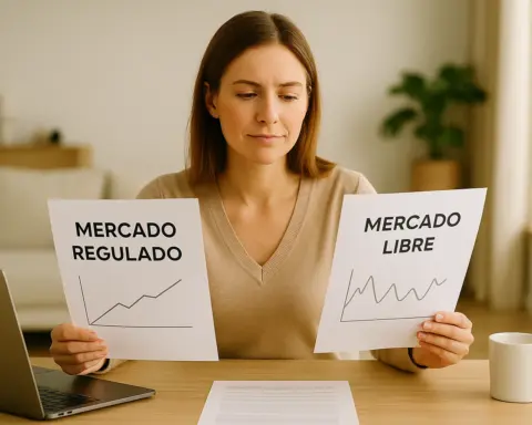 Comparación de tarifa regulada (escudo) y libre (€)