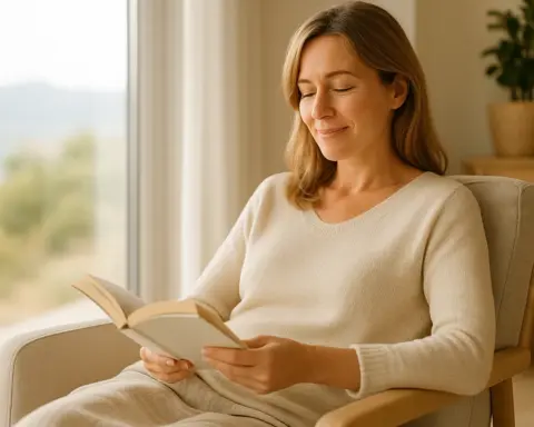 Mujer leyendo un libro en una segunda residencia con la tranquilidad de haber elegido la tarifa de luz óptima para su hogar.